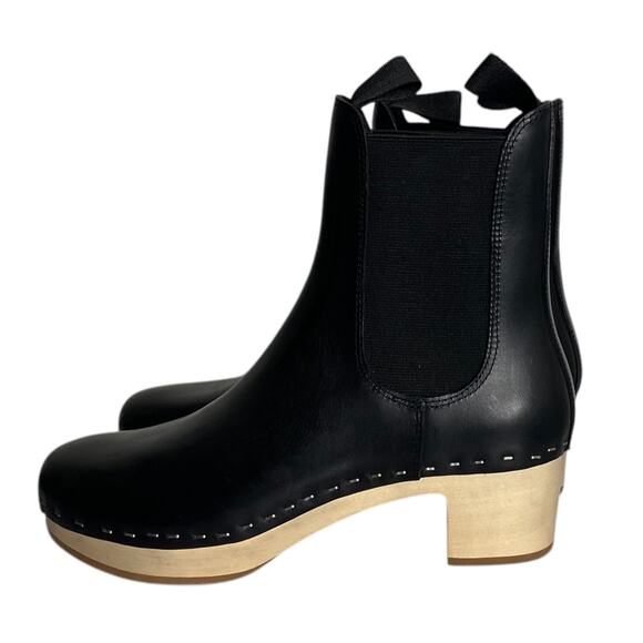 NWOB Loeffler Randall Anabelle Leather Chelsea Clog Boots Black 6.5 - Picture 1 of 7